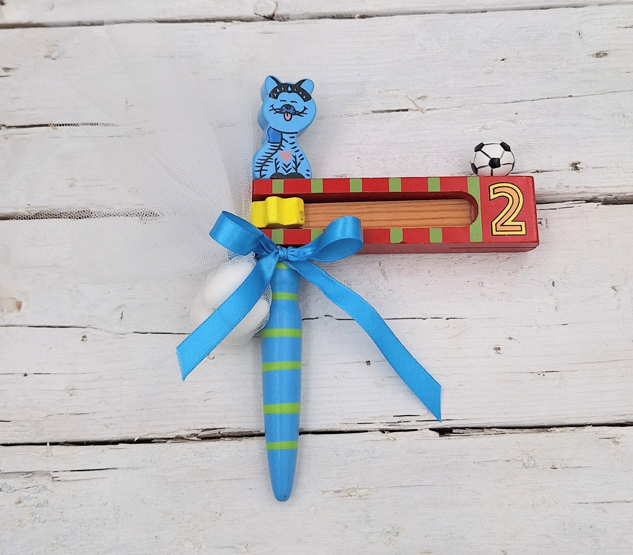 Μπομπονιέρα ξύλινη ροκάνα σε τρεις παραστάσεις